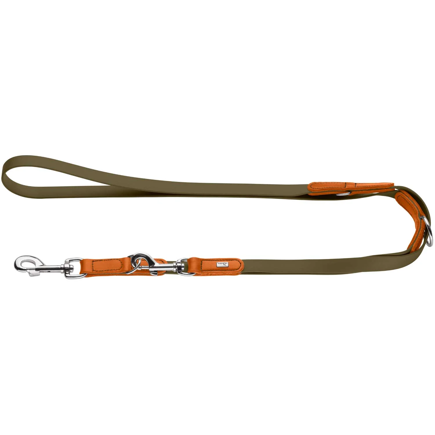 HUNTER - Collar Wolmar 55/M Biothane/Leather khaki/orange