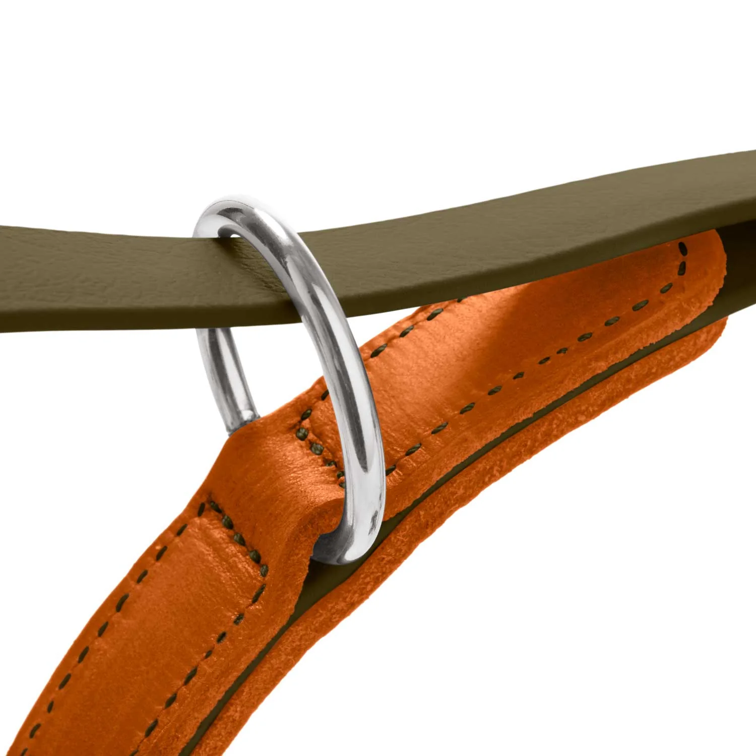 HUNTER - Collar Wolmar 55/M Biothane/Leather khaki/orange
