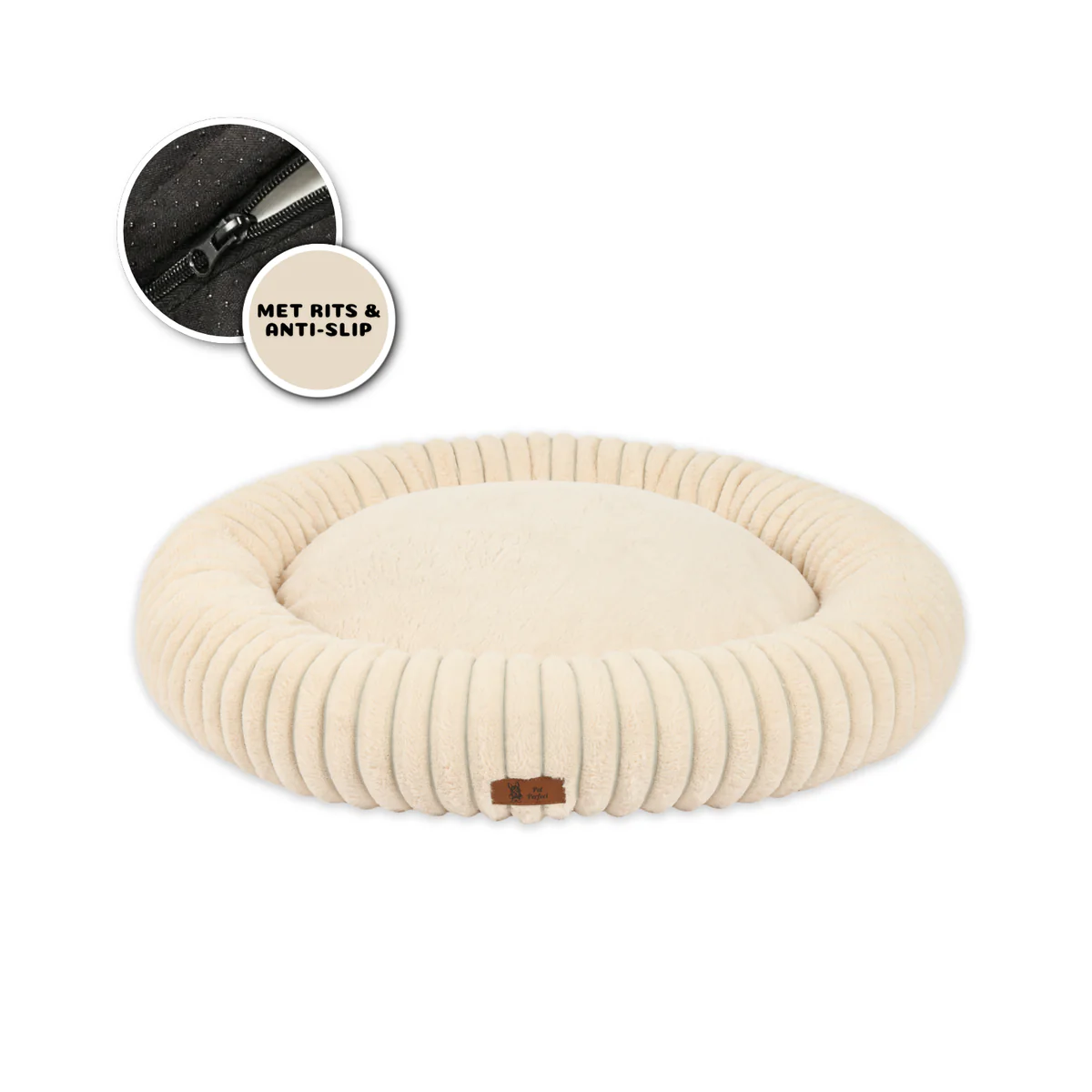PP Luxe RIBBEL hoes voor orthopedische donut Beige 80 cm