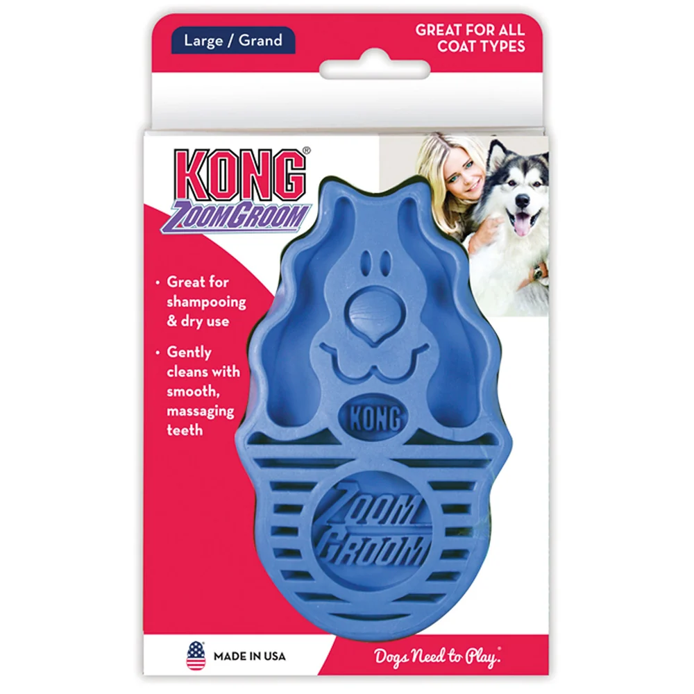 KONG Brush Dog Zoom Groom	Rubber lightblue